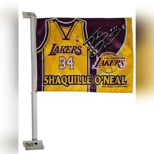 Los Angeles Lakers High Quality Old Stock Original Shaq O'Neal Car Flag Rico Inc